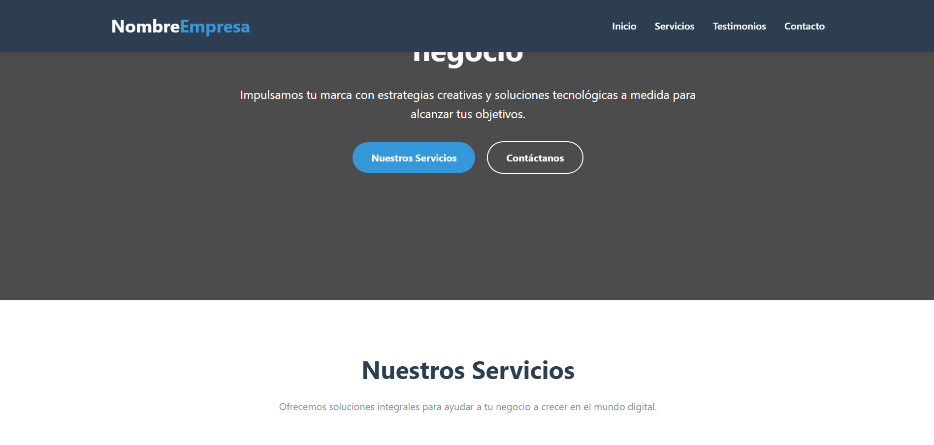 Landing Page para Servicios